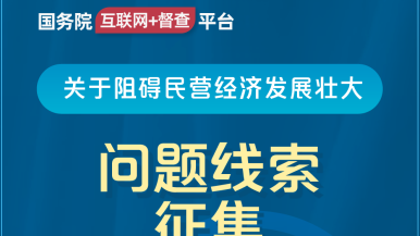 操逼×××国务院“互联网+督查”平台公开征集阻碍民营经济发展壮大问题线索